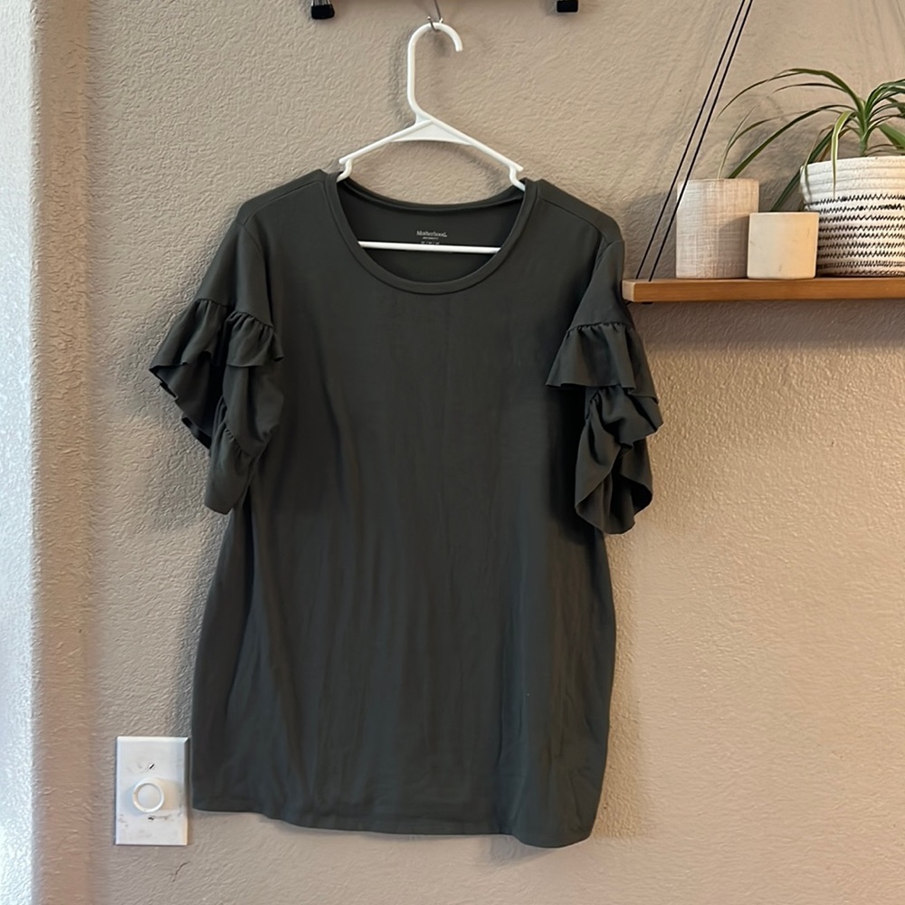Motherhood maternity short sleeve top polyester Rayon spandex blend